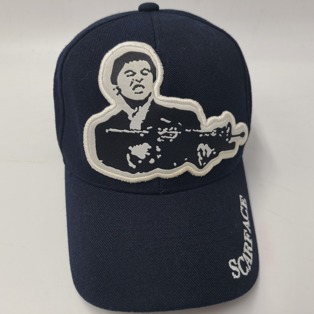 Scarface Hat Adjustableโ Black White Tony Montana Say Hello To My Little Friend
